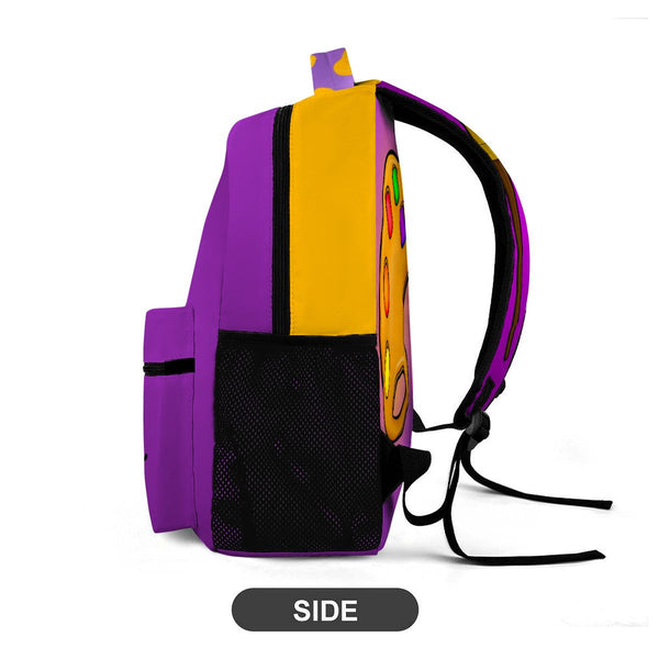 guitos™ Max Artist Paint Palette Gecko Kids Elementary Middle School Backpack Bookbag (Purple/Yellow)