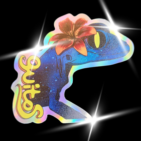 Guitos Gecko Luna: Holographic Glossy Sticker