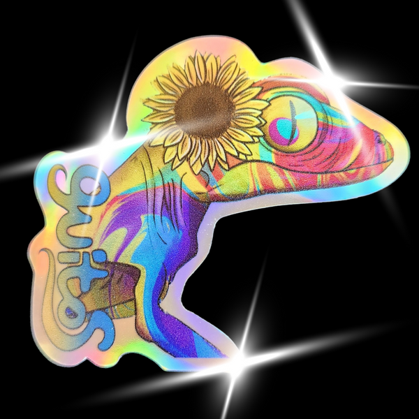 Guitos Gecko Sol: Holographic Glossy Sticker