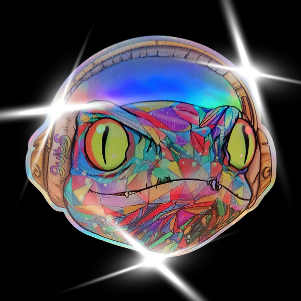 Guitos Gecko Vibe: Holographic Glossy Sticker