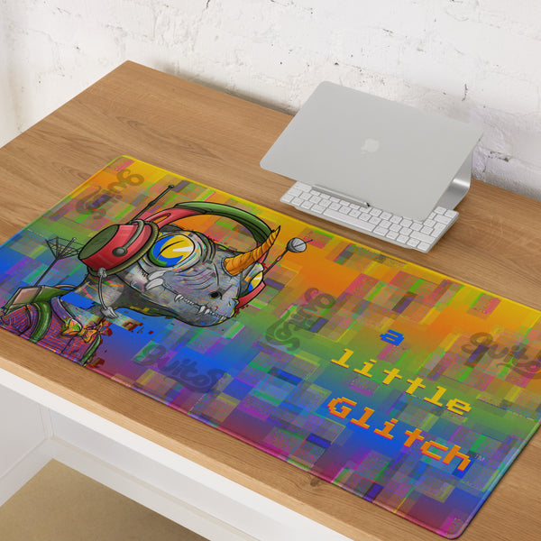 guitos Glitch Retro Tech Gecko XL Extended Gaming Mouse Mat & Desk Mat