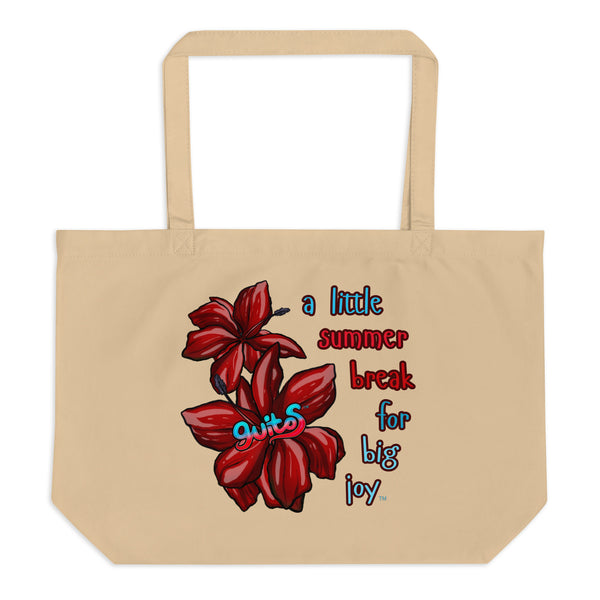 guitos™ Nalu Hibiscus Summer Break Organic Cotton Eco Tote Bag
