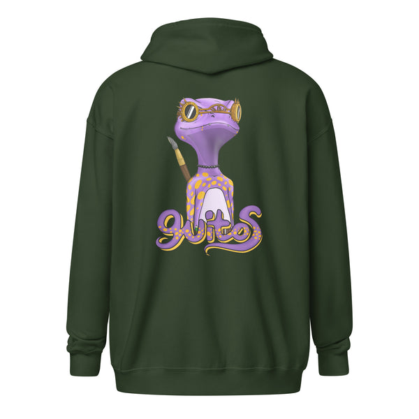 Cool and Creative Artist Gecko Zip Hoodie | Max | Guitos