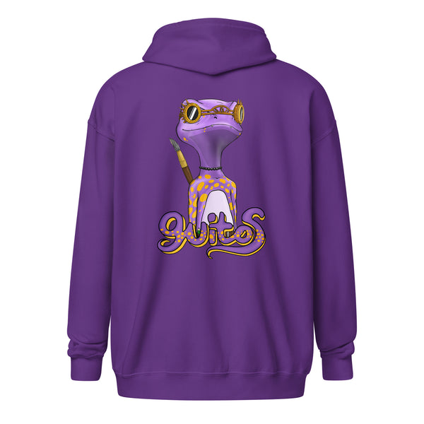 Cool and Creative Artist Gecko Zip Hoodie | Max | Guitos