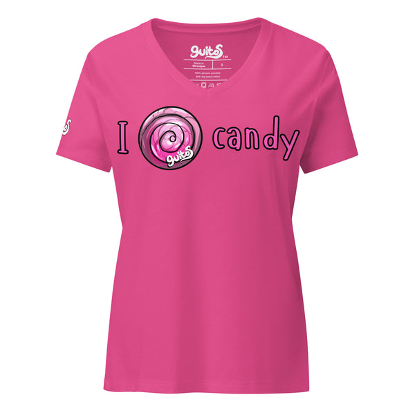 I Love Candy Women's Relaxed Fit V-Neck T-Shirt | Stash | Guitos