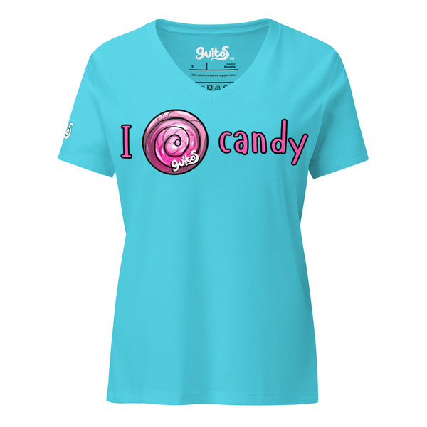 I Love Candy Women's Relaxed Fit V-Neck T-Shirt | Stash | Guitos