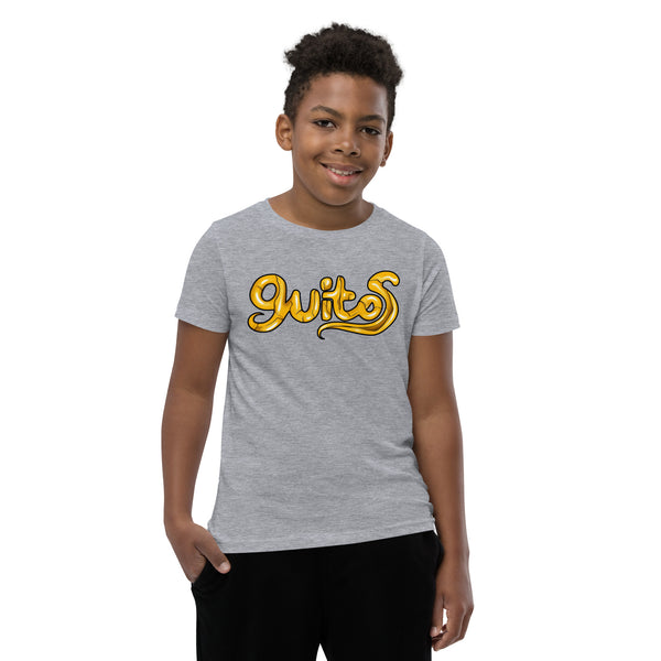 Guitos Gecko Goldan: Youth Unisex T-Shirt - Gold Logo - No Goldan