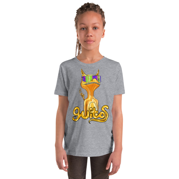 Guitos Gecko Goldan: Youth Unisex T-Shirt - Gold Logo - With Goldan