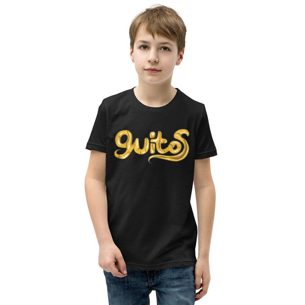 Guitos Gecko Goldan: Youth Unisex T-Shirt - Gold Logo - No Goldan
