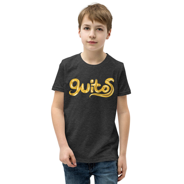 Guitos Gecko Goldan: Youth Unisex T-Shirt - Gold Logo - No Goldan