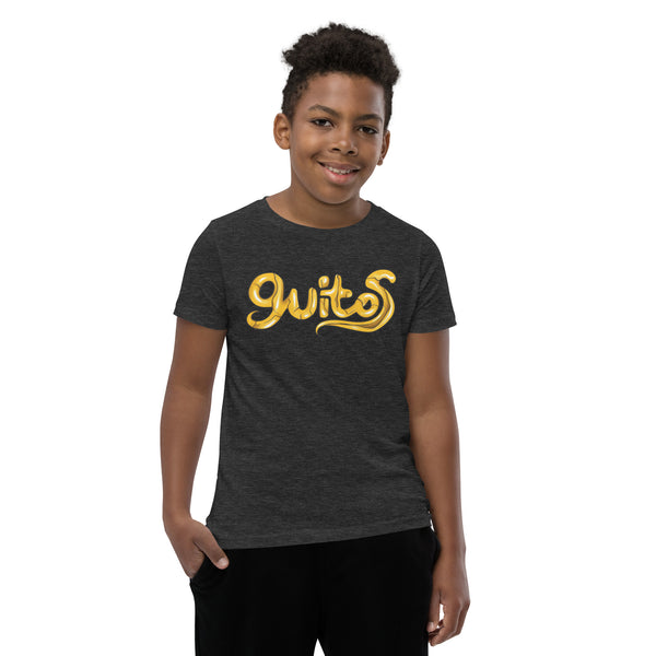 Guitos Gecko Goldan: Youth Unisex T-Shirt - Gold Logo - No Goldan