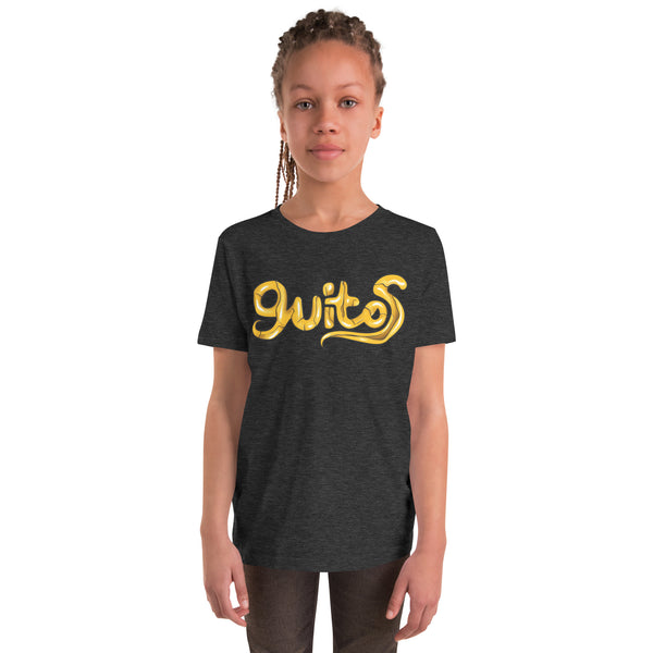 Guitos Gecko Goldan: Youth Unisex T-Shirt - Gold Logo - No Goldan