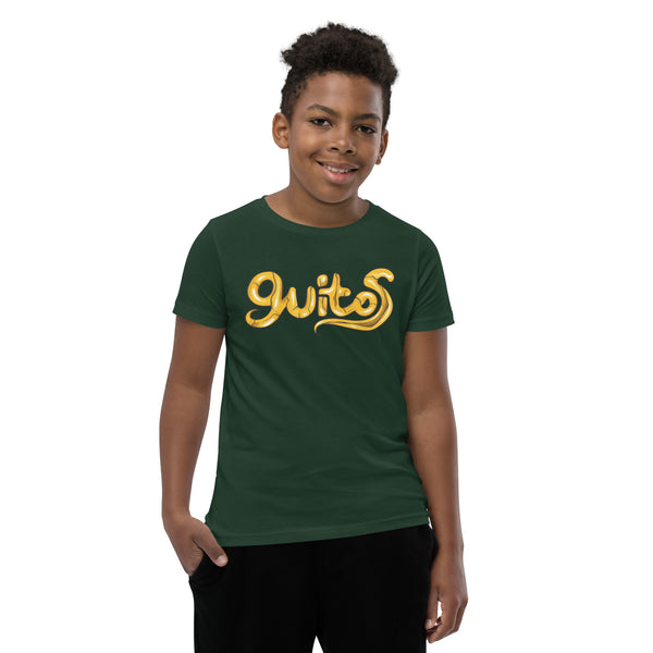 Guitos Gecko Goldan: Youth Unisex T-Shirt - Gold Logo - No Goldan