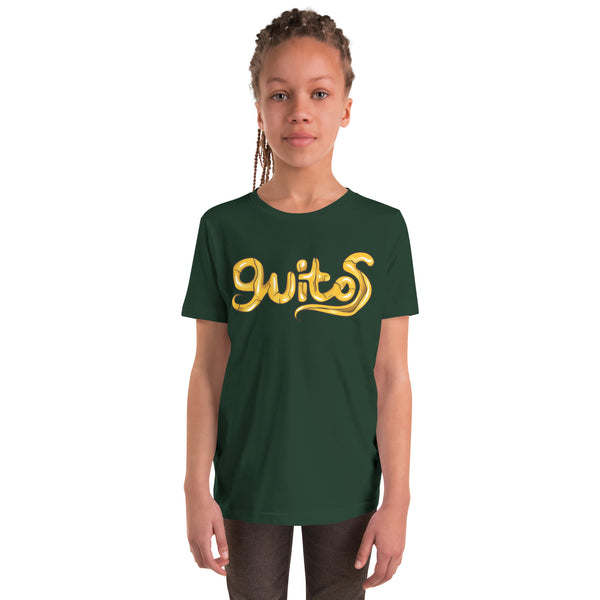 Guitos Gecko Goldan: Youth Unisex T-Shirt - Gold Logo - No Goldan