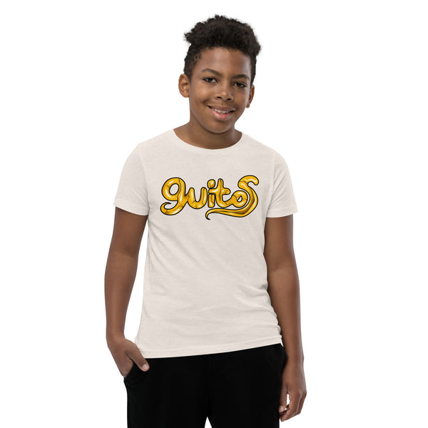 Guitos Gecko Goldan: Youth Unisex T-Shirt - Gold Logo - No Goldan