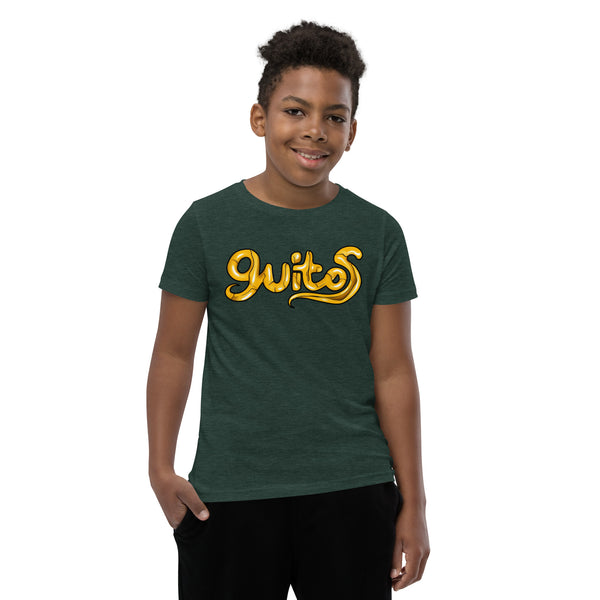 Guitos Gecko Goldan: Youth Unisex T-Shirt - Gold Logo - No Goldan