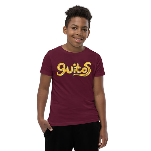Guitos Gecko Goldan: Youth Unisex T-Shirt - Gold Logo - No Goldan
