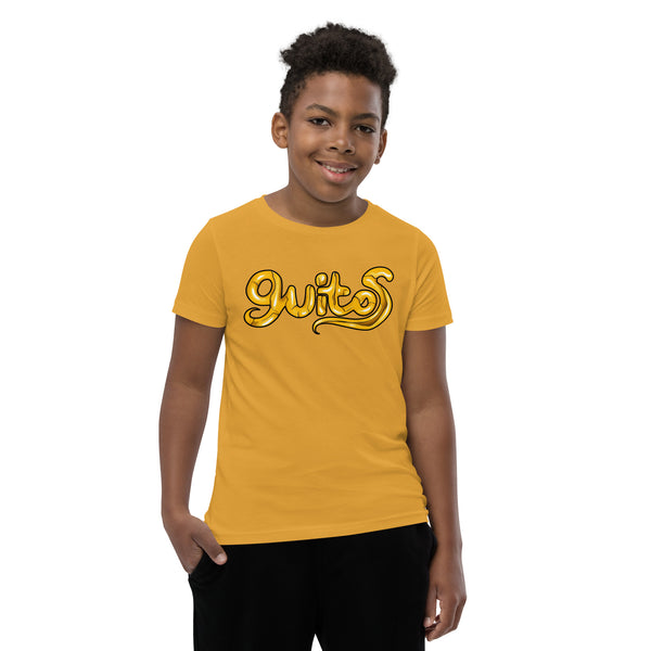 Guitos Gecko Goldan: Youth Unisex T-Shirt - Gold Logo - No Goldan