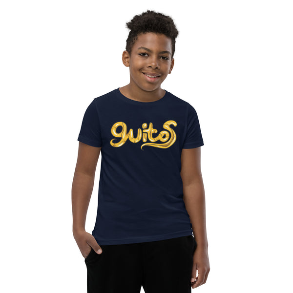 Guitos Gecko Goldan: Youth Unisex T-Shirt - Gold Logo - No Goldan