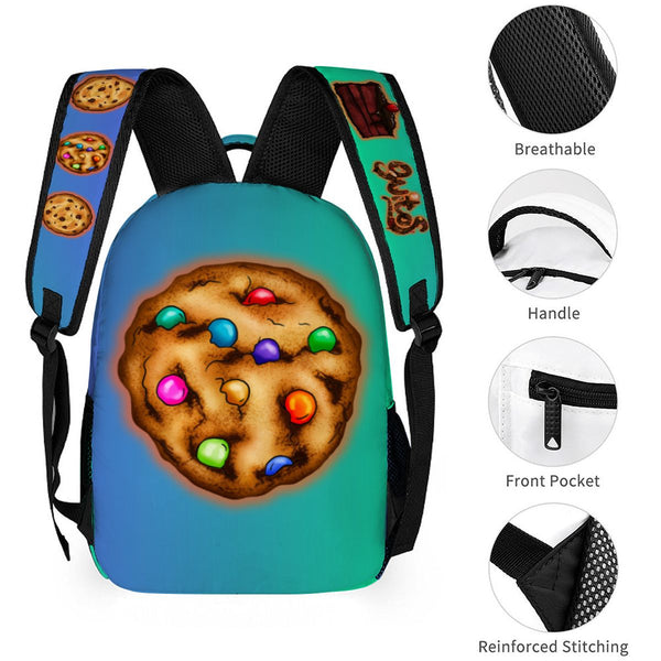 guitos™ Stash Chocolate Cookie Candy Sweets Gecko Kids Elementary Middle School Backpack Bookbag (Teal/Blue)