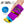 guitos™ Max Artist Paint Palette Kids Water Bottle Toddler Preschool Kindergarten Flip Straw Handle Leakproof Artist Gecko Graphic (Purple/Yellow)