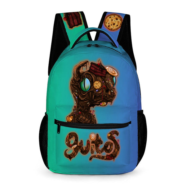 guitos™ Stash Chocolate Cookie Candy Sweets Gecko Kids Elementary Middle School Backpack Bookbag (Teal/Blue)
