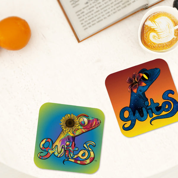 guitos Gecko Vegan Leather Coasters Set of 6 Drink Coasters