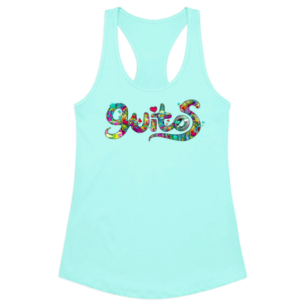 guitos™ Joyride Rainbow Logo Women's Fitted Racerback Tank Top