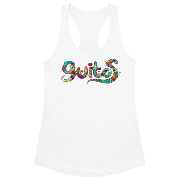 guitos™ Joyride Rainbow Logo Women's Fitted Racerback Tank Top