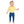 Toddler wearing plain yellow tee shirt and blue Luna leggings barefooted with gecko and logo in blue running down side of right leg