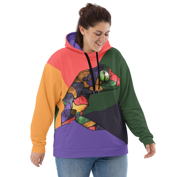 guitos™ Marble Mosaic Gecko Multi-Color Pullover Hoodie (GRP95™)