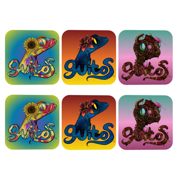 guitos Gecko Vegan Leather Coasters Set of 6 Drink Coasters