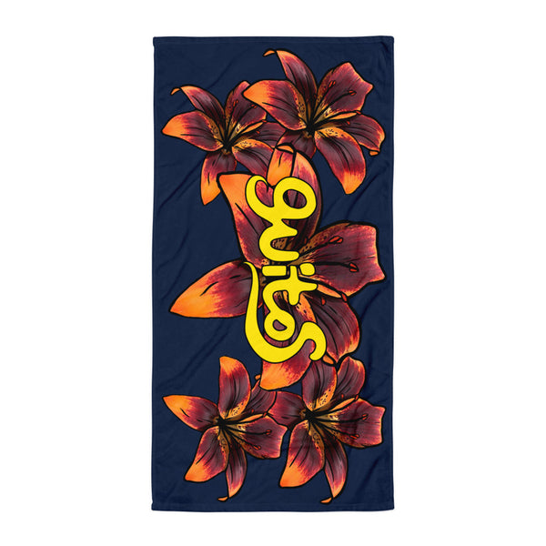 guitos Luna Fiery Floral Soft Quick Dry Beach Towel 30" x 60"