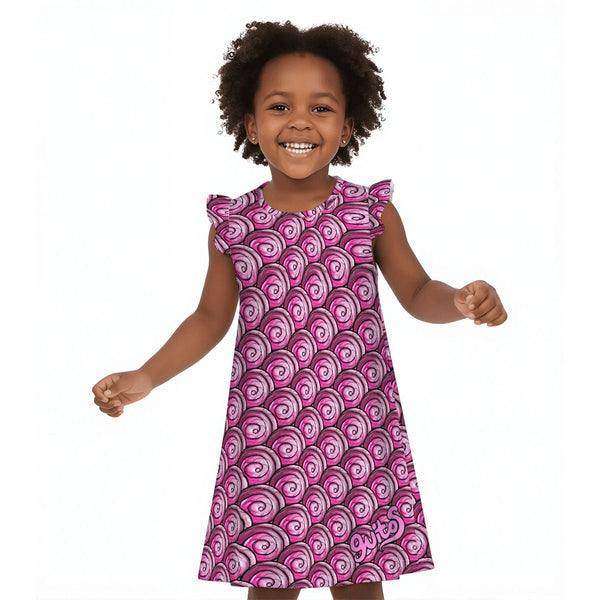 guitos Stash Pink Candy Girls Ruffle Sleeve Nightgown