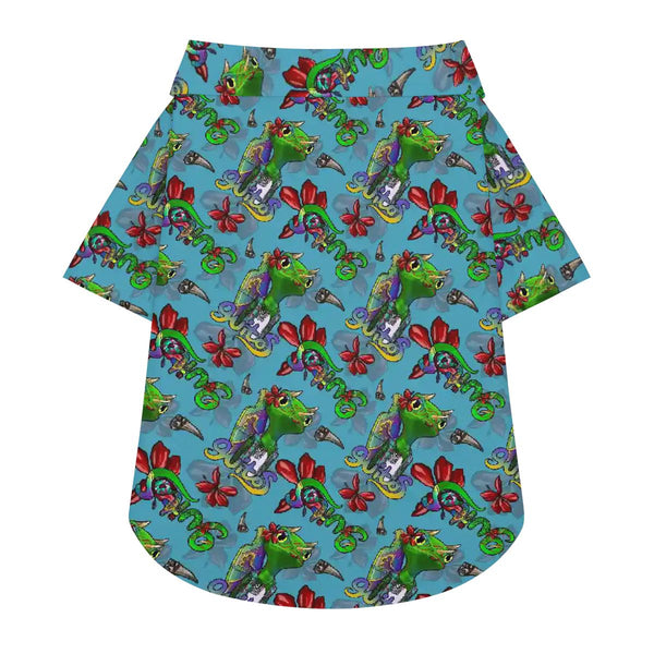 guitos Nalu Pet Dog Hawaiian Shirt Tropical Surf Gecko Summer Beach Attire