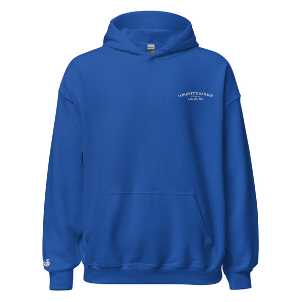 Unisex Classic Arch Logo Pullover Hoodie | Doherty's Garage | Guitos