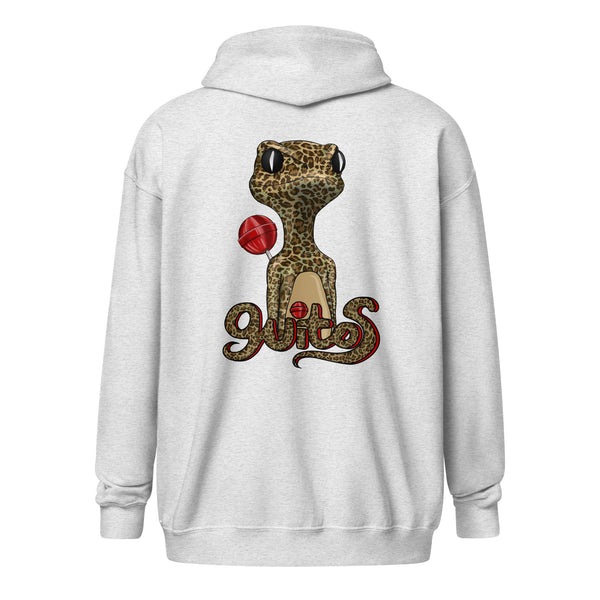 Sweet and Wild Leopard Gecko Zip Hoodie | Cherry | Guitos