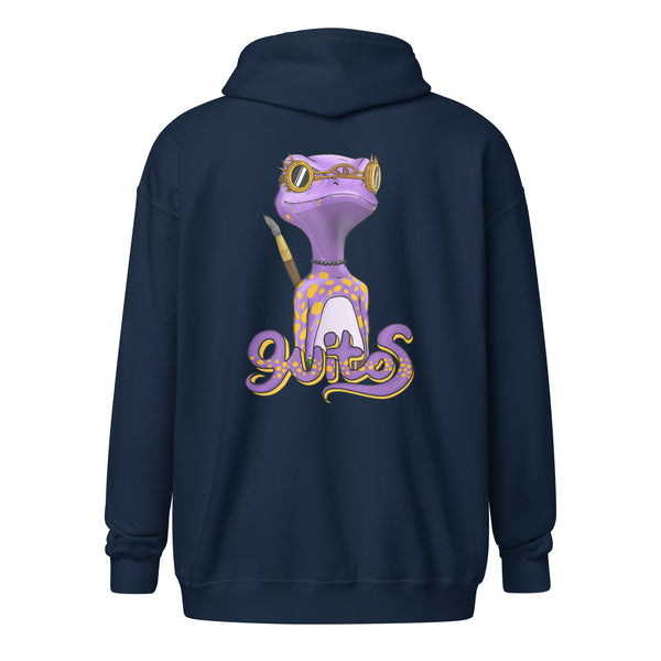 Cool and Creative Artist Gecko Zip Hoodie | Max | Guitos