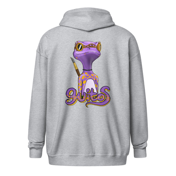 Cool and Creative Artist Gecko Zip Hoodie | Max | Guitos