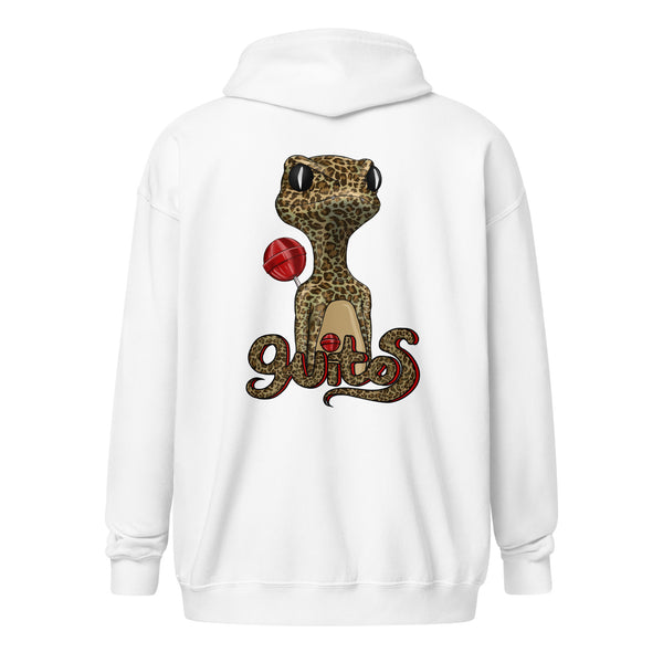 Sweet and Wild Leopard Gecko Zip Hoodie | Cherry | Guitos